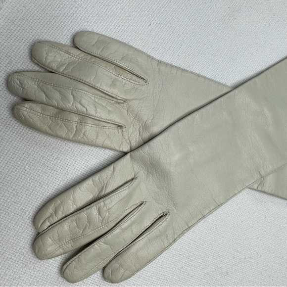 Vintage Silk-Lined Italian Kidskin Leather Elbow Gloves - Picture 4 of 16